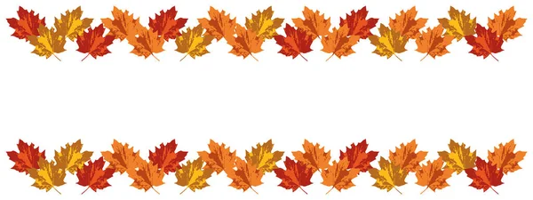 Folhas Coloridas Outono Bandeira Vetor Outonal — Vetor de Stock