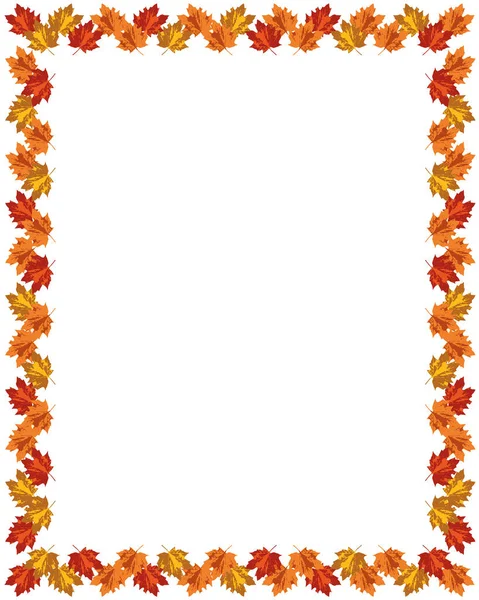 Folhas Coloridas Outono Moldura Vertical Vetorial Outonal —  Vetores de Stock