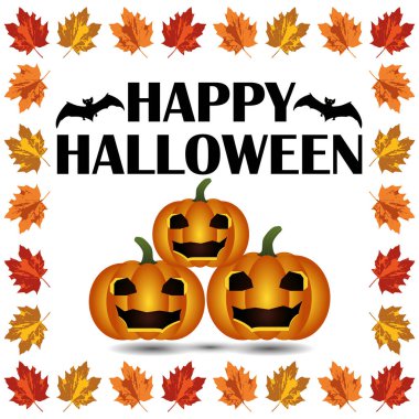 Mutlu Cadılar Bayramı! Vektör kare tebrik kartı. Görüntü.