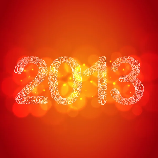 Tarjeta roja de año nuevo 2013 — Vector de stock