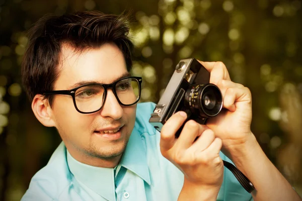 Hipster Man Taking a Photo — Stock Photo, Image