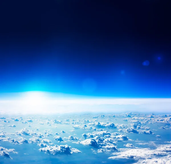 Earth Aerial View. Dark Blue Sky and Clouds. — Stock Photo, Image