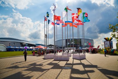 Minsk, Beyaz Rusya - Mayıs 9 - 9 Nisan 2014 Belarus minsk arena. buz hokeyi Şampiyonası açılış.