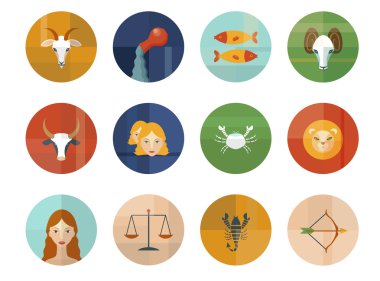 astrolojik zodyak simgeler kümesi. burç.