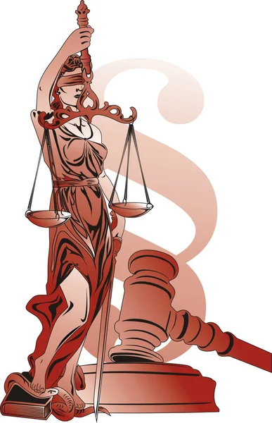 Lady Justice und Paragraph-Symbol — Stockfoto