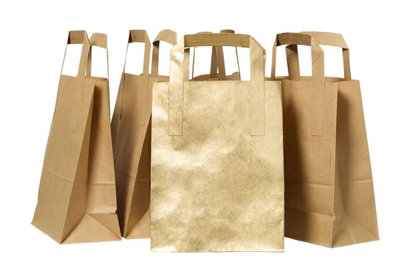 Many organic green paper bags — Stock Photo, Image