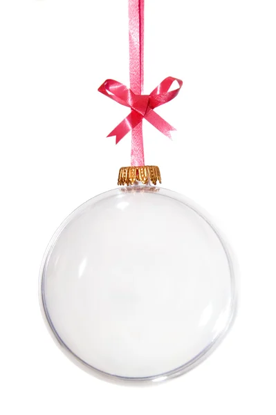 Bianco palla decorazione di Natale — Foto Stock