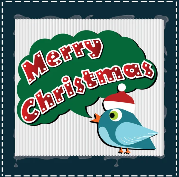 Χριστουγεννιάτικη κάρτα με ένα πουλί — Φωτογραφία Αρχείου