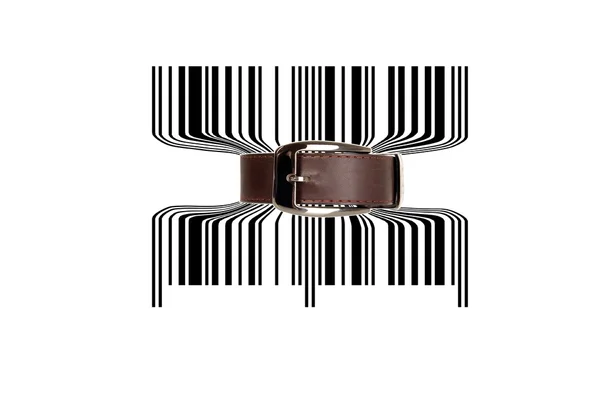 Bar code tighten with belt — Stock Photo, Image
