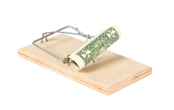 A mouse trap with money — Stock Photo, Image