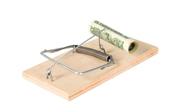 A mouse trap with money — Stock Photo, Image