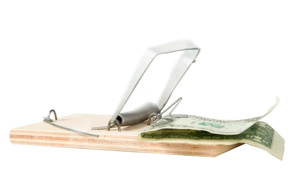 A mouse trap with money — Stock Photo, Image