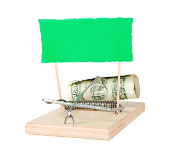 A mouse trap with money — Stock Photo, Image