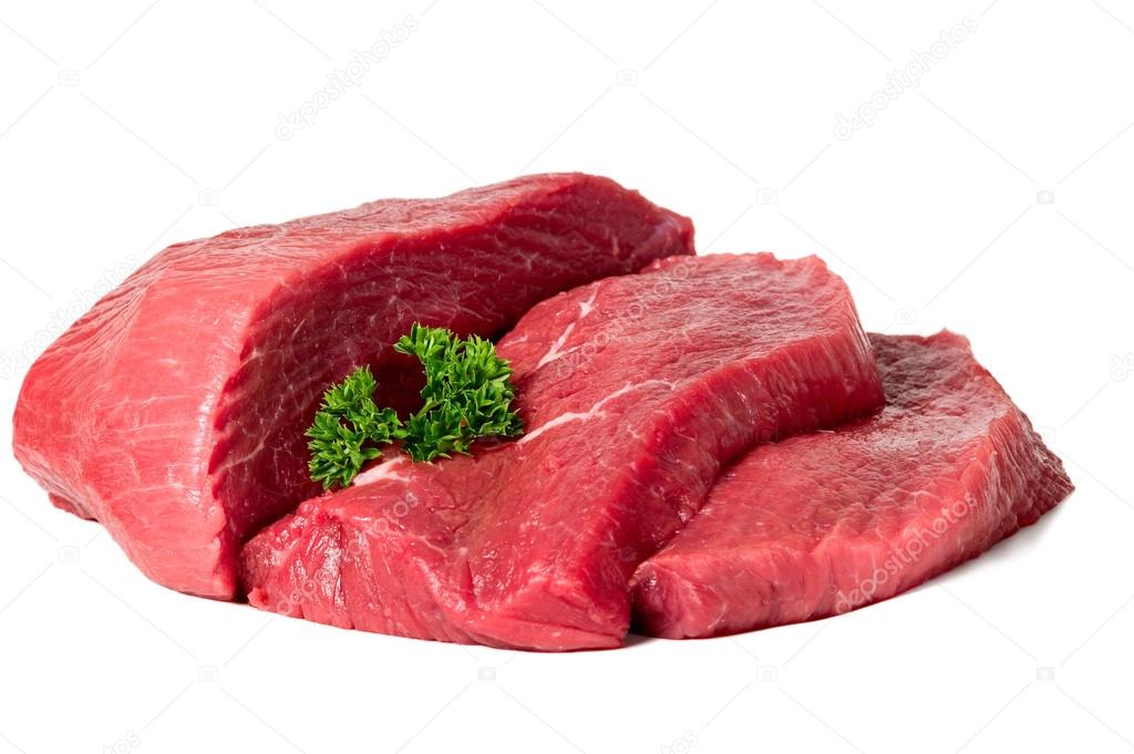 Raw sliced meat