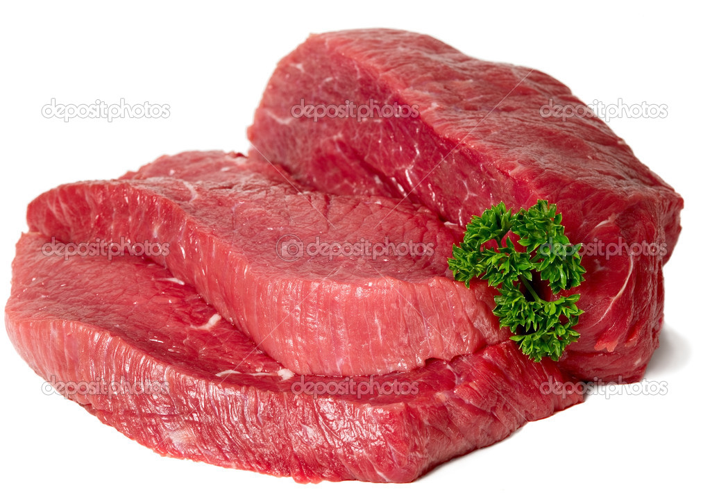 Raw sliced meat
