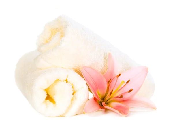 Πετσέτες με λουλούδι — Φωτογραφία Αρχείου