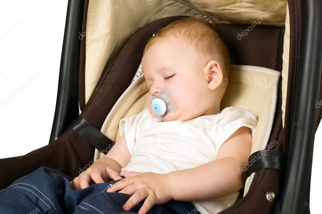 Boy in car seat, safety concept
