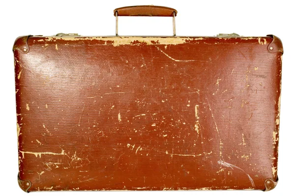 Starodawny stary walizka brązowy — Zdjęcie stockowe