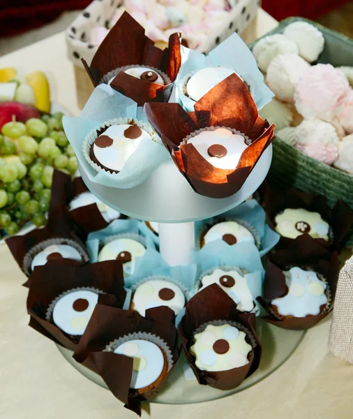 Tasty cupcake with chocolate — Stock Photo, Image