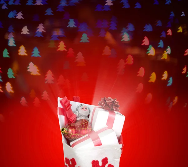 Christmas bag with presents — Stock Photo, Image