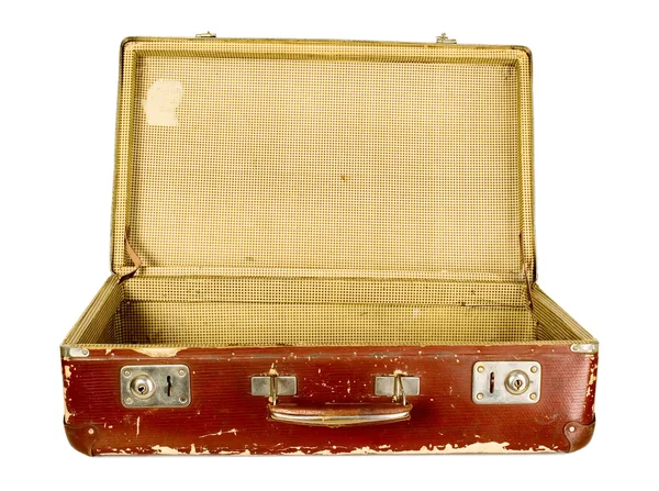 Старый старинный коричневый чемодан — стоковое фото