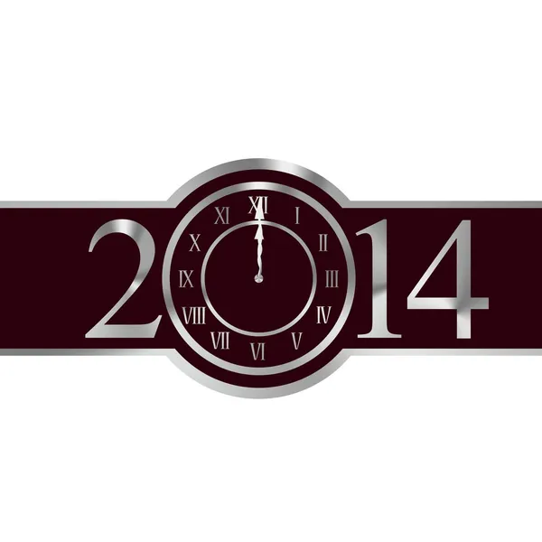 Neujahrskonzept 2014 mit Uhr — Stockfoto