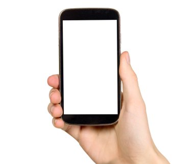 adam akıllı telefon tutuyor