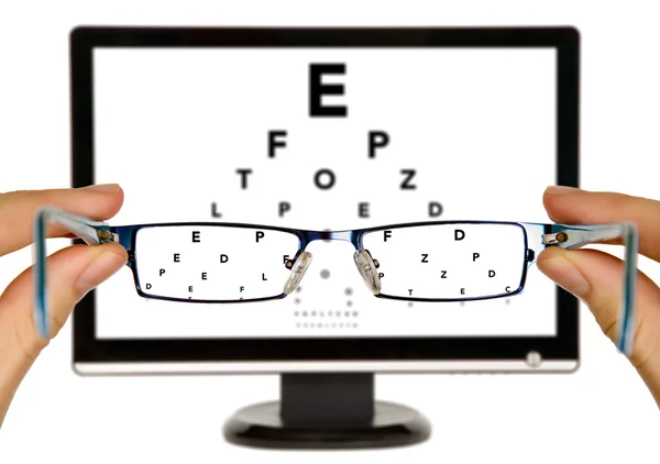 Ember tekinti meg a szem vizsgálata diagram — Stock Fotó