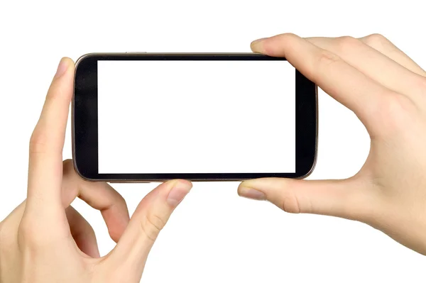 Man is holding smartphone — Stock Photo, Image