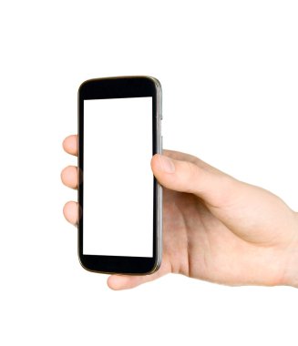 adam akıllı telefon tutuyor