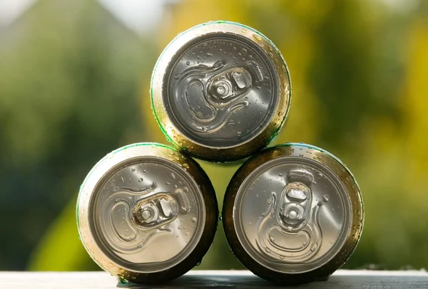 Metalen bier kan, ongeopende — Stockfoto