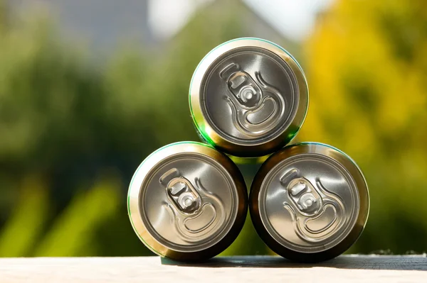 Metalen bier kan, ongeopende — Stockfoto