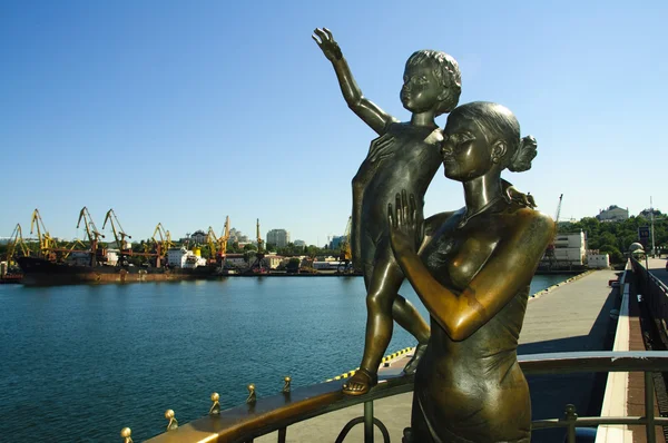 Odessa seaport. Seaman's wife — Stock Photo, Image