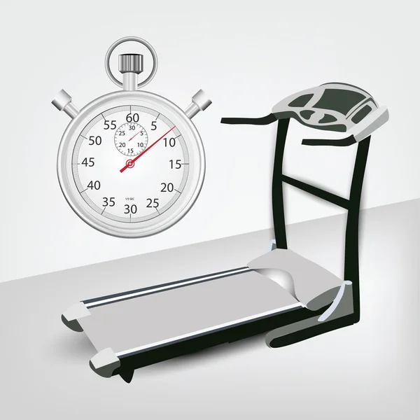 Fitnesstoestel met timer — Stockvector