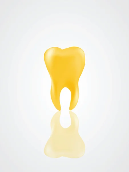 Ilustración de diente de oro realista — Vector de stock
