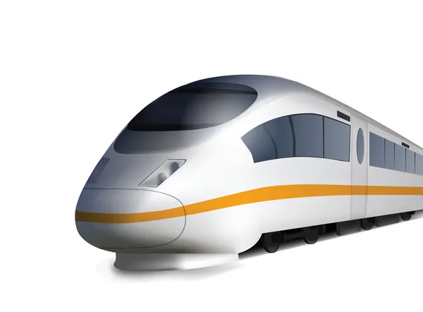 Vysokorychlostní vlak izolované na bílém — Stockový vektor