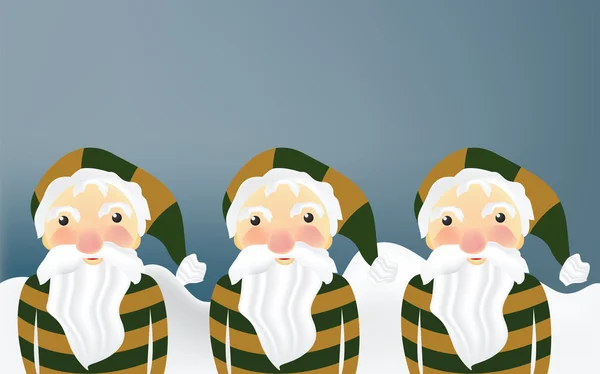 Ilustración de tres elfos de Navidad — Vector de stock