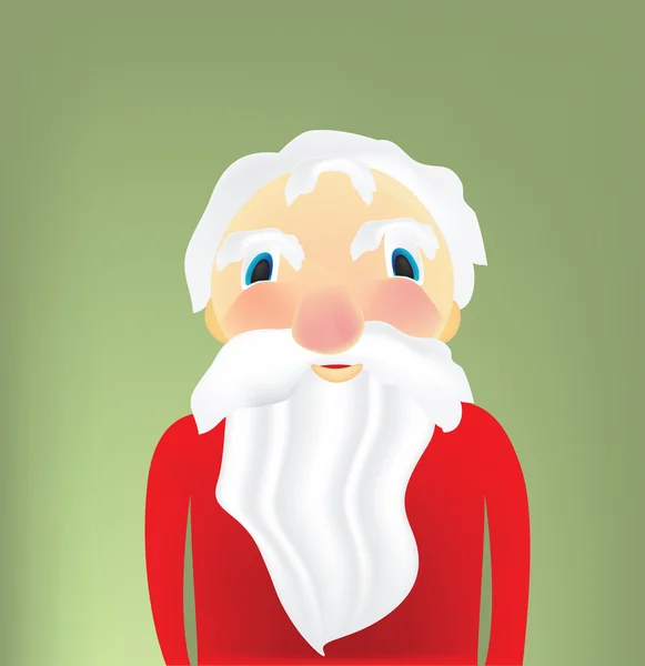 Illustration of cartoon Santa Claus portrait, without red hat — Stock Vector