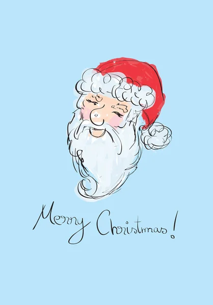 Ilustración de Santa Claus retrato bosquejado — Vector de stock