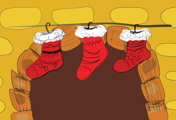 Chaussettes de Noël — Image vectorielle