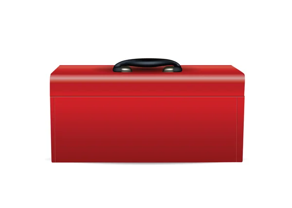 Cassetta degli attrezzi rossa isolata su bianco — Vettoriale Stock