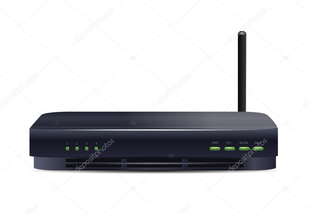 Wireless Router Isolated on White