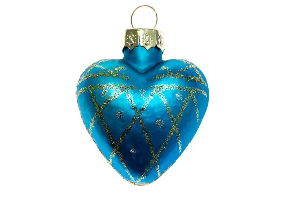 Jul leksak blå hjärta. — Stockfoto