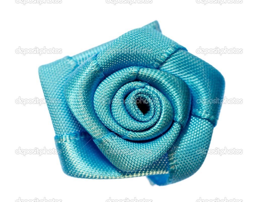 Flower of fabric blue color.