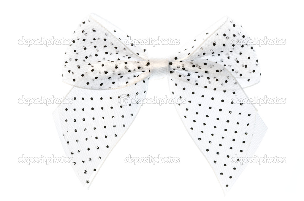 white ribbon bow.