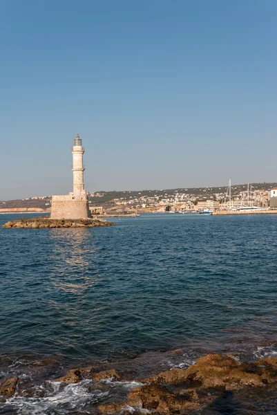 Latarnia morska w mieście chania. — Zdjęcie stockowe