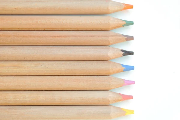 Kolorowe ołówki na białym tle Zdjęcia Stockowe bez tantiem