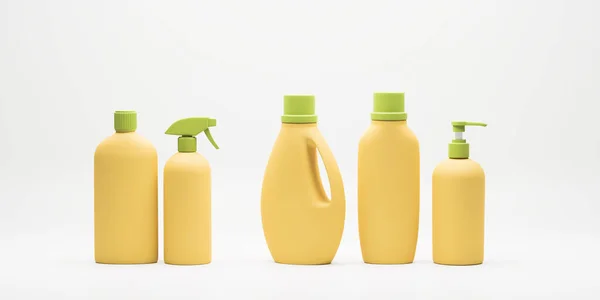 Detergenty Bezpiecznego Ekologicznie Zrównoważonego Czyszczenia Mycia Renderowanie — Zdjęcie stockowe