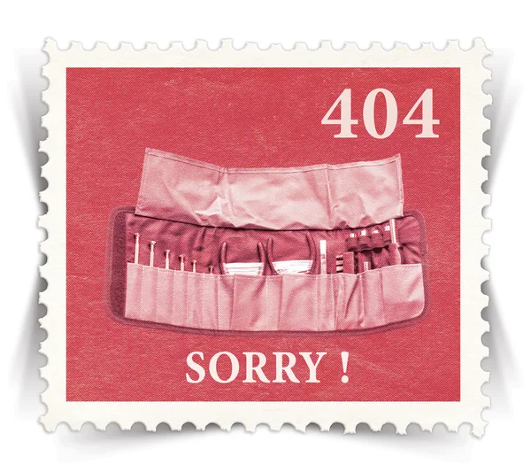 Etiqueta para la página web de error 404 estilizada como sello postal —  Fotos de Stock