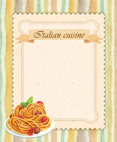 Italian cuisine restaurant menu card design in vintage style — Stock Photo, Image